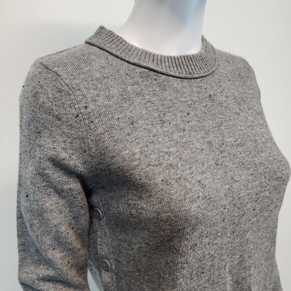 C.C. California Crewneck Sweater Size S Button Side Hem Wool Alpaca Preppy Chic - Picture 5 of 15